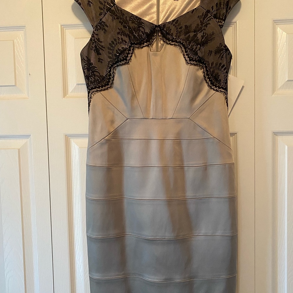 Jax Black and Cream Midi Dress